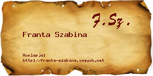 Franta Szabina névjegykártya