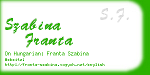 szabina franta business card